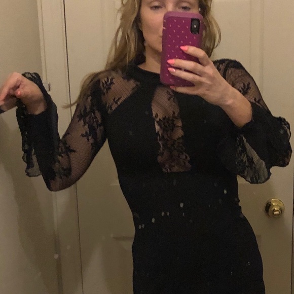 FREE PEOPLE It’s Now or Never black mini dress - Picture 3 of 7